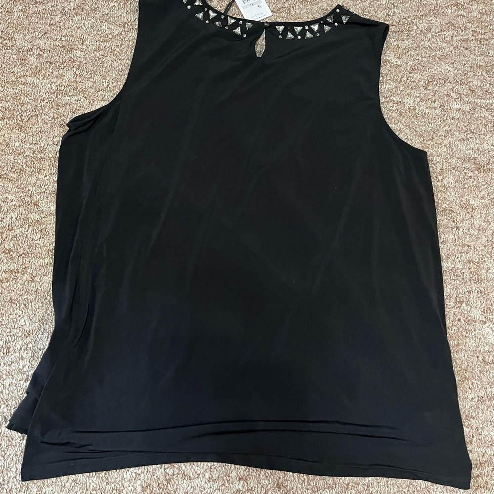 Calvin Klein Black Layered Sleeveless Dress Top. Size 1X. New with tags.